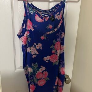 Torrid Blue camisole with Pink Floral Design